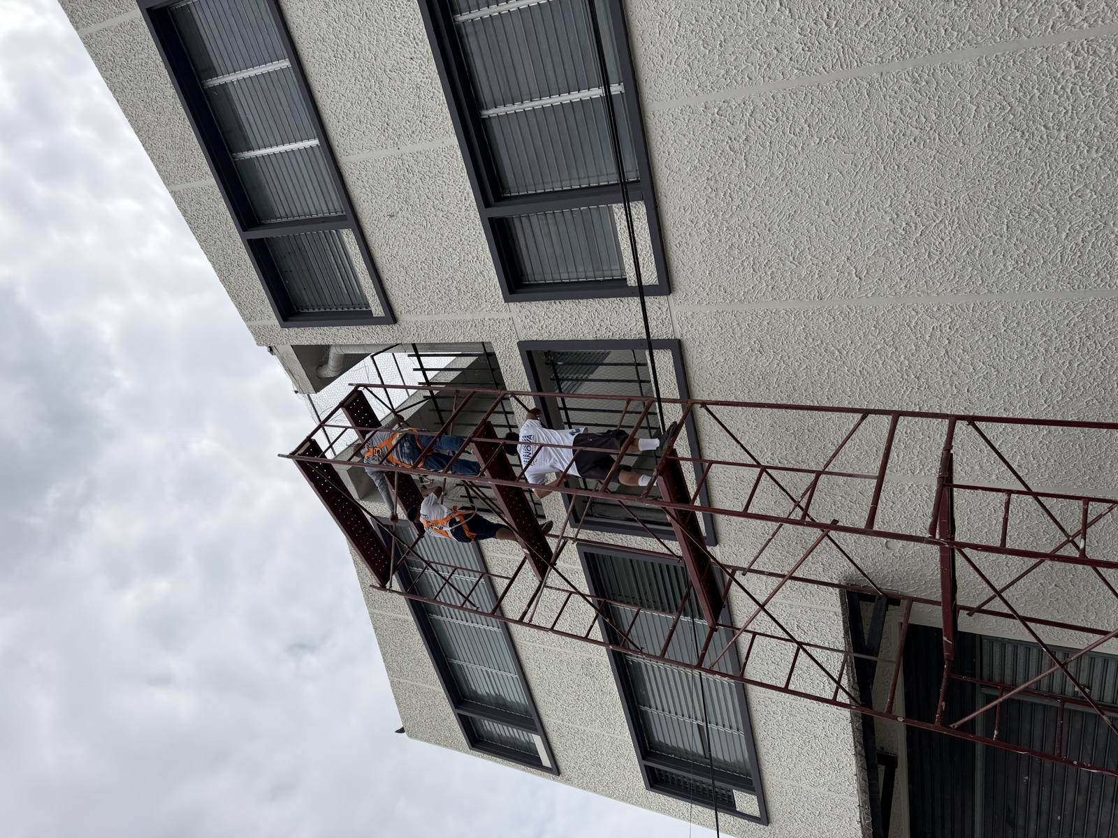 Pintura profesional de fachada con andamios